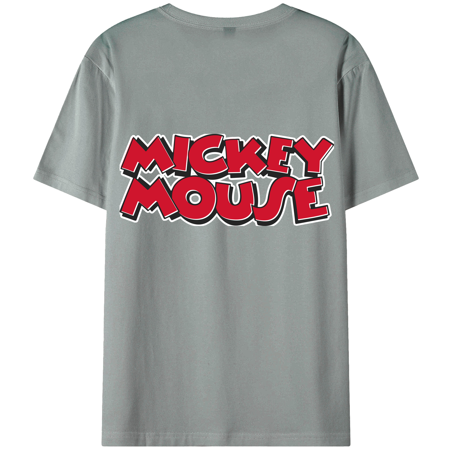 ミッキーマウス Mickey Mouse 綿100％ メンズ半袖Tシャツ（バックプリント） 通気性